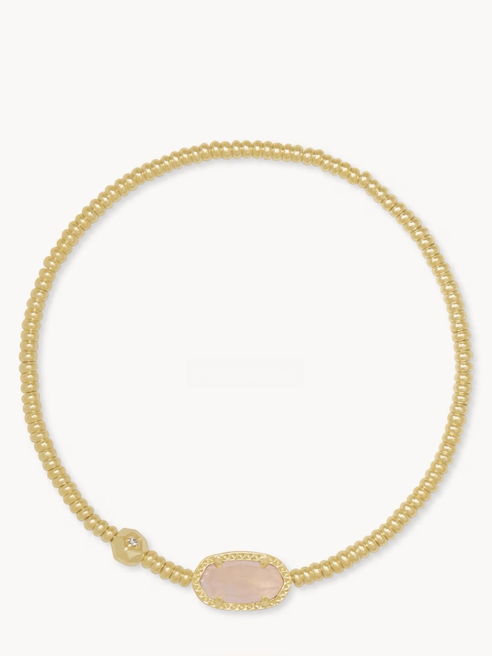 Grayson Gold Stretch Bracelet in Pink Rose Quartz New 2433 - Picture 2 of 2